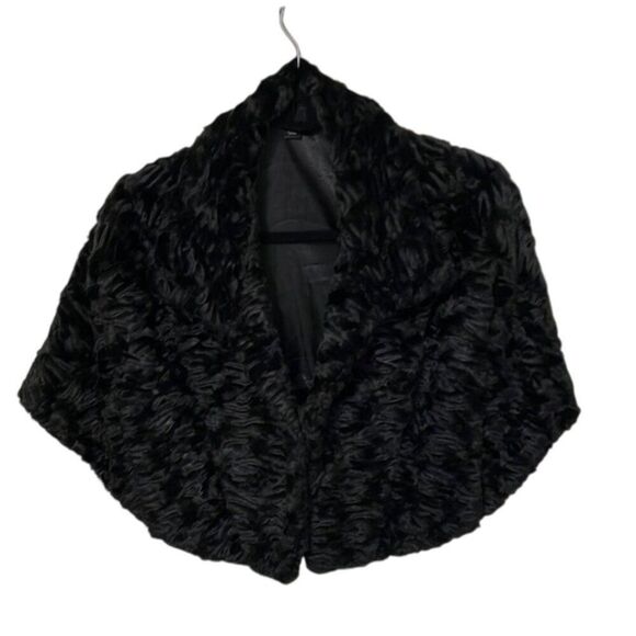 Tahari Black Faux Fur Capelet Womens Size Extra Large Special Occasion Formal - Picture 1 of 13